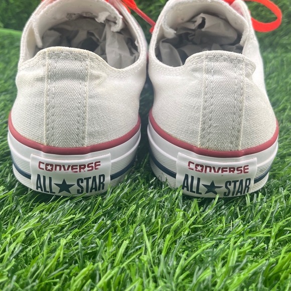 Converse Chuck Taylor All Star Low Top White Red Laces Mens 6.5 Womens 8.5 - Picture 5 of 12
